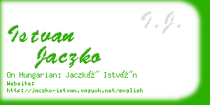 istvan jaczko business card